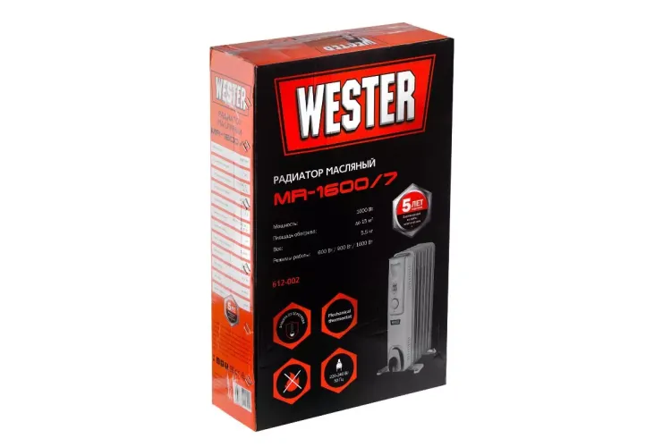 Масляный электрический радиатор WESTER MR1600/7 купить в Сургуте