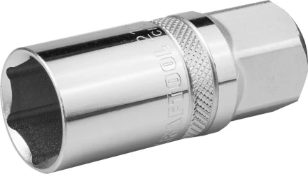 Торцовая головка KRAFTOOL &quot;INDUSTRIE QUALITAT&quot;, свечная с магнитом, Cr-V, FLANK, хромосатинированная, 1/2&quot;, 21 мм 27813-21_z01 купить в Сургуте