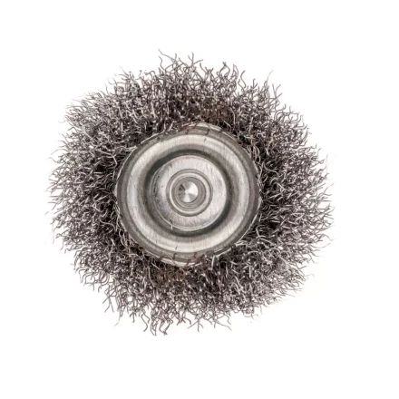 Щетка для дрели, 50 мм, &quot;чашка&quot; со шпилькой, витая проволока 0.3 мм Сибртех 744757 купить в Сургуте