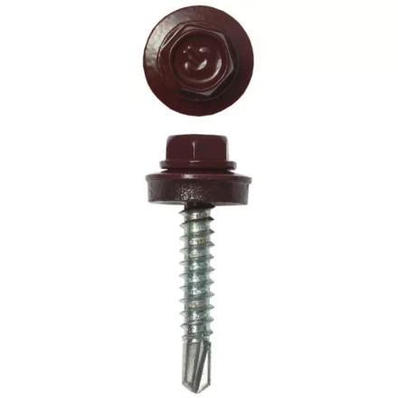 Саморезы ЗУБР &quot;ПРОФЕССИОНАЛ&quot; окраш., RAL 3005 темно-красн., для крепл. кров. матер. к дерев. обреш., 4.8х29мм, 2500шт 4-300310-48-029-3005 купить в Сургуте