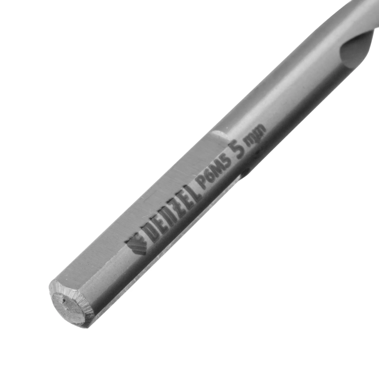 Сверло спиральное по металлу Denzel 5 x 86 мм, Р6М5, Golden Tip, 718233 купить в Сургуте