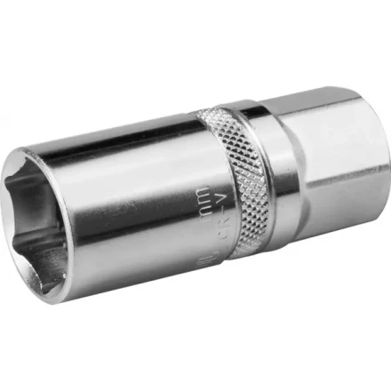 Торцовая головка KRAFTOOL &quot;INDUSTRIE QUALITAT&quot;, свечная с магнитом, Cr-V, FLANK, хромосатинированная, 1/2&quot;, 16 мм 27813-16_z01 купить в Сургуте