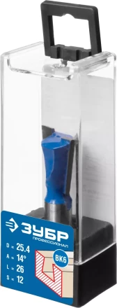 ЗУБР 25.4 x 26 мм, угол 14°, фреза пазовая фасонная Ласточкин Хвост, Профессионал (28748-25.4) купить в Сургуте