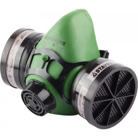 Полумаска STAYER &quot;MASTER&quot; фильтрующая противогазная, в комплекте с фильтрами А1 11175 купить в Сургуте