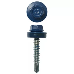 Саморезы ЗУБР &quot;ПРОФЕССИОНАЛ&quot; окраш., RAL 5005 синий насыщен., для крепл. кров. матер. к дерев. обреш., 4.8x29мм, 400шт 4-300315-48-029-5005