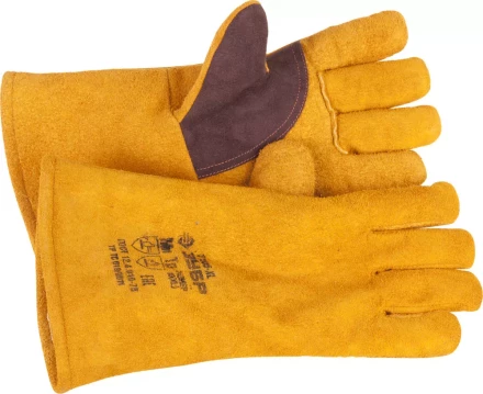 Термостойкие краги ЗУБР для сварки и тяжелых механических работ, утепленные, спилковые, 350мм 11335-XL купить в Сургуте