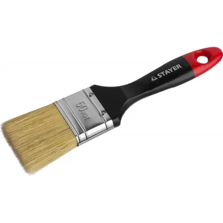 Кисть плоская STAYER &quot;UNIVERSAL-PROFI&quot;, светлая натуральная щетина, деревянная ручка, 50мм 0104-050 купить в Сургуте