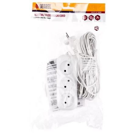Удлинитель бытовой без заземления 10 м 3 розетки 6 А серия УХ6 Denzel 95929 купить в Сургуте