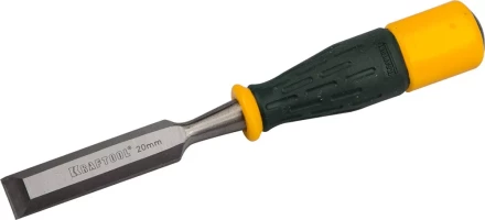 Стамеска KRAFTOOL &quot;EXPERT&quot; упрочненное полотно, ударочпрочная двухкомп ручка, стальной затыльник для ударных работ,20мм 1815-20_z01 купить в Сургуте