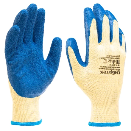 Перчатки трикотажные, полиэфирные, латексное рельефное покрытие, размер 8// Сибртех 677515 купить в Сургуте