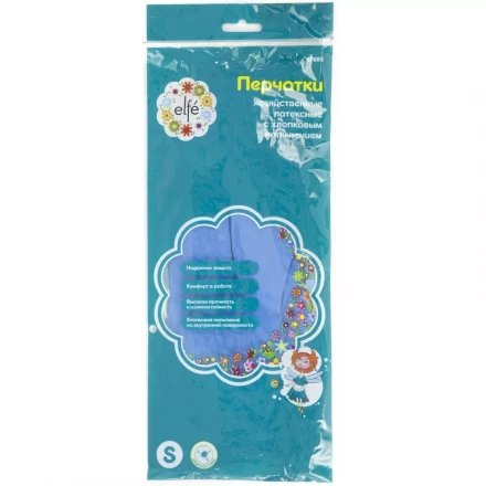 Перчатки хозяйственные латексные c хлопковым напылением M Elfe 67886 купить в Сургуте