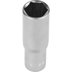 Головка торцовая ЗУБР "МАСТЕР" (1/2"), удлиненная, Cr-V, FLANK, хроматированное покрытие, 19мм 27726-19