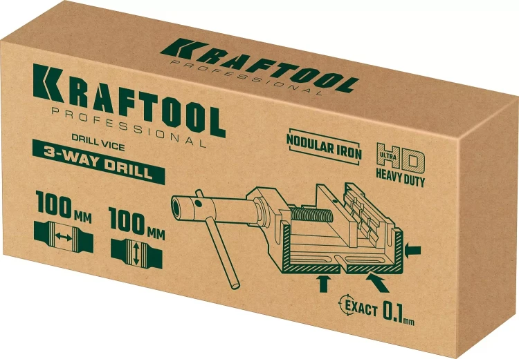 Тиски KRAFTOOL станочные трехсторонние 32716-100 купить в Сургуте