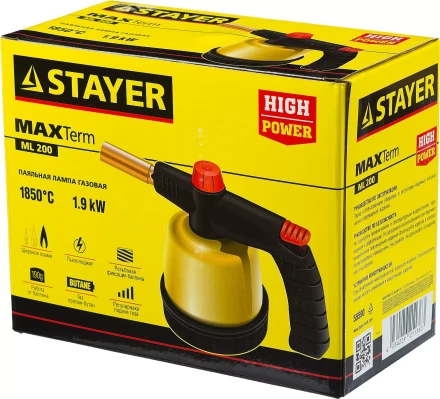Паяльная лампа газовая STAYER &quot;MASTER&quot;, на баллон, с пьезоподжигом, регулировка пламени, 1850С 55590 купить в Сургуте