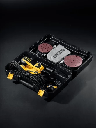 STEHER BOS-25 Duo, d125 / d150 мм, 2.5 мм, 350 Вт, бесщеточная орбитально-шлифовальная машина, кейс (BOS-25) купить в Сургуте