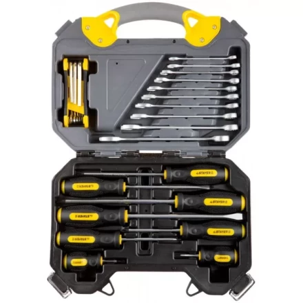 Набор инструментов STAYER &quot;PROFI&quot; универсальный, высококачественная CRV сталь, хромированное покрытие, 26 предметов 27710-H26 купить в Сургуте