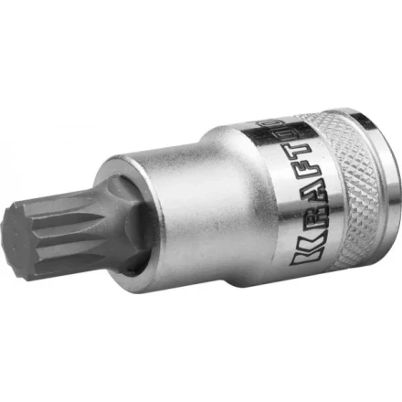 Торцовая бита-головка KRAFTOOL &quot;INDUSTRIE QUALITAT&quot;, материал S2, SPLINE, сатинированная, 1/2&quot;, M10 27911-10_z01 купить в Сургуте
