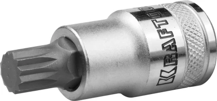 Торцовая бита-головка KRAFTOOL &quot;INDUSTRIE QUALITAT&quot;, материал S2, SPLINE, сатинированная, 1/2&quot;, M10 27911-10_z01 купить в Сургуте