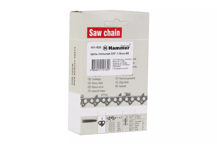 Цепь пильная HAMMER 3/8''-1,5мм-68зв. купить в Сургуте