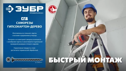 ЗУБР СГД 51 х 3.5 мм, саморез гипсокартон-дерево, фосфат., 12.6 кг (300030-51) купить в Сургуте
