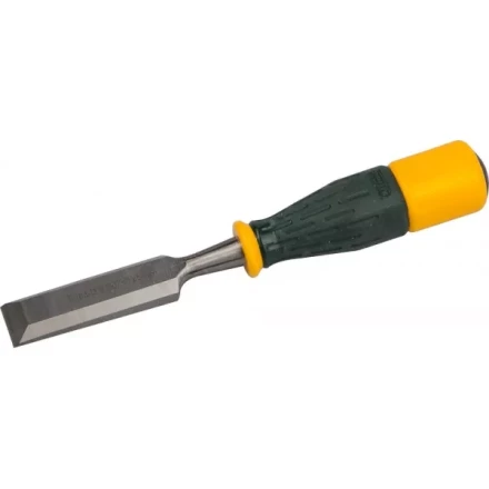 Стамеска KRAFTOOL &quot;EXPERT&quot; упрочненное полотно, ударочпрочная двухкомп ручка, стальной затыльник для ударных работ,25мм 1815-25_z01 купить в Сургуте