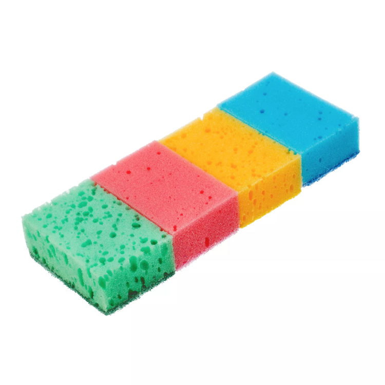 Губки для посуды Coral, 95 x 64 x 36 мм, 4 шт, Home Palisad 923585 купить в Сургуте