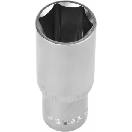 Головка торцовая ЗУБР &quot;МАСТЕР&quot; (1/2&quot;), удлиненная, Cr-V, FLANK, хроматированное покрытие, 24мм 27726-24 купить в Сургуте