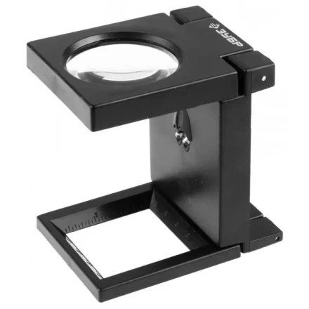 Лупа ЗУБР &quot;МАСТЕР&quot; складная на подставке, светодиодная подсветка, 5 кратное увеличение, диаметр 50мм 40542-50 купить в Сургуте