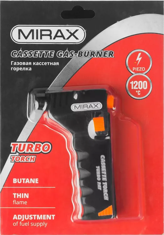 Горелка газовая кассетная MIRAX, с пьезоподжигом, 1200С 55575 купить в Сургуте