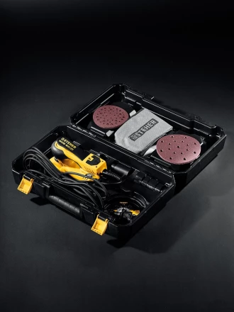 STEHER BOS-50 Duo, d125 / d150 мм, 5.0 мм, 350 Вт, бесщеточная орбитально-шлифовальная машина, кейс (BOS-50) купить в Сургуте