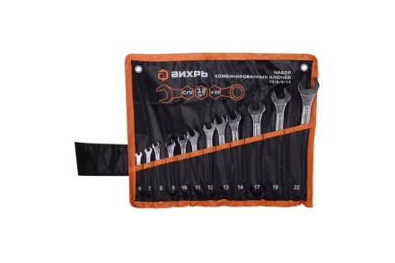Набор комбинированных ключей Вихрь 12 шт. 6 - 22, в чехле 73/6/5/13 купить в Сургуте