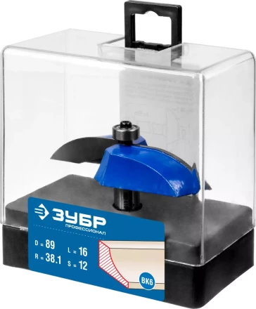 ЗУБР 89 x 16 мм, радиус 38.1 мм, фреза фигирейная №2, Профессионал (28761-89) купить в Сургуте