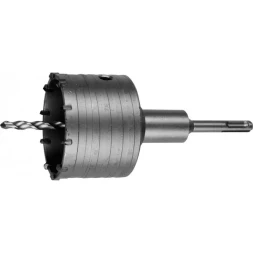 Коронка ЗУБР буровая, коническая посадка центрирующего сверла, SDS-Plus хвостовик, в сборе, 83мм 2918-83_z01