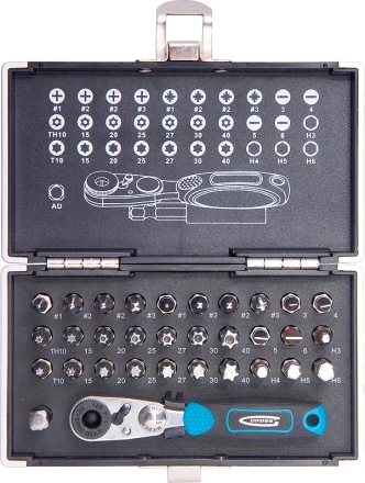 Набор бит,1/4&quot;, магнитный адаптер, сталь S2 пластиковый кейс, 33 предм GROSS 11365 купить в Сургуте