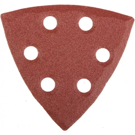 Треугольник шлифовальный универсальный STAYER &quot;MASTER&quot; на велкро основе, 6 отверстий, Р80, 93х93х93мм, 5шт 35460-080 купить в Сургуте