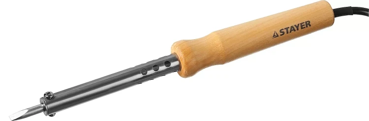 Паяльник с деревянной рукояткой и долговечным жалом, STAYER "MASTER" MAXTerm, 55310-60, 60 Вт, клин 55310-60 купить в Сургуте