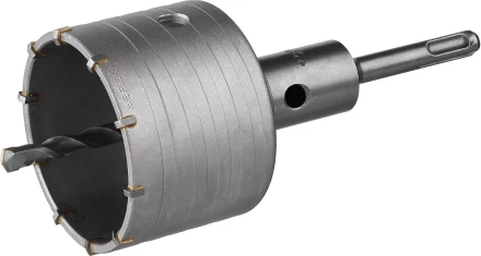 Коронка ЗУБР буровая, коническая посадка центрирующего сверла, SDS-Plus хвостовик, в сборе, 80мм 2918-80_z01 купить в Сургуте