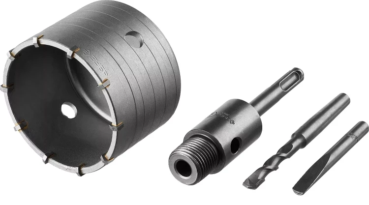 Коронка ЗУБР буровая, коническая посадка центрирующего сверла, SDS-Plus хвостовик, в сборе, 80мм 2918-80_z01 купить в Сургуте