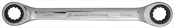 Ключ накидной трещоточный 18х19мм CrV зеркальный хром MATRIX PROFESSIONAL 14507 купить в Сургуте