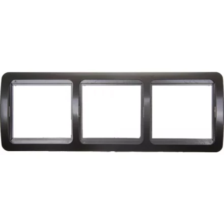 Панель СВЕТОЗАР &quot;ГАММА&quot; накладная, вертикальная, цвет темно-серый металлик, 3 гнезда SV-54149-DM купить в Сургуте