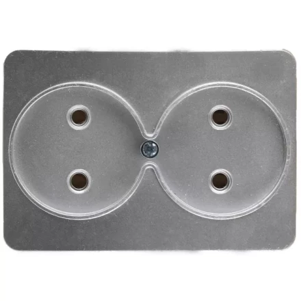 Розетка СВЕТОЗАР &quot;ГАММА&quot; без заземления, двойная, без вставки и рамки, цвет светло-серый металлик, 16А/~250В SV-54102-SM купить в Сургуте