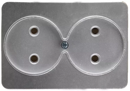 Розетка СВЕТОЗАР &quot;ГАММА&quot; без заземления, двойная, без вставки и рамки, цвет светло-серый металлик, 16А/~250В SV-54102-SM купить в Сургуте