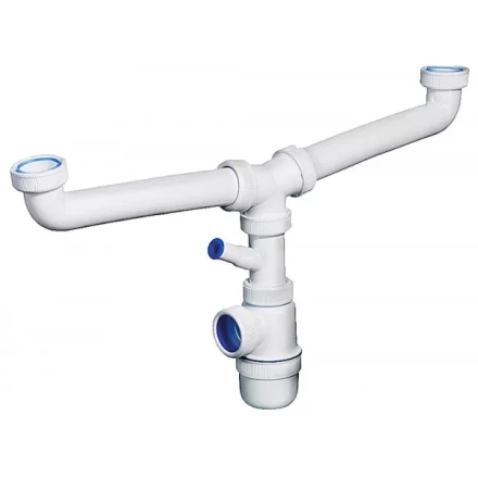 Сифон ЗУБР &quot;ЭКСПЕРТ&quot; колбовый для двухместной мойки с отводом для стиральной машины 51815-2 купить в Сургуте