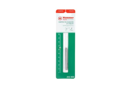 Сверло по плитке HAMMER Ф5х63мм (DR GL 5,0мм*61мм) купить в Сургуте