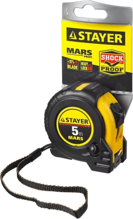 Рулетка STAYER &quot;PROFI&quot; &quot;MARS&quot;, обрезиненный корпус, 5мх19мм 34131-05 купить в Сургуте