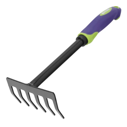 Грабли 6-зубые Palisad, 110х300 мм, стальные, обрезиненная эргономичная рукоятка, LSR1, 62061 купить в Сургуте