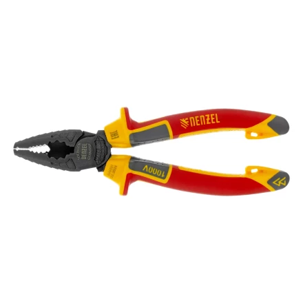 Плоскогубцы комбинированные Denzel 17085, диэлектрические трехкомпонентные рукоятки до 1000 В, 165 мм купить в Сургуте