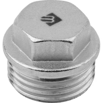 Заглушка ЗУБР &quot;ЭКСПЕРТ&quot;, никелированная латунь, 6-ти гранная головка, внутренняя резьба, 1/2&quot; 51297-1/2 купить в Сургуте