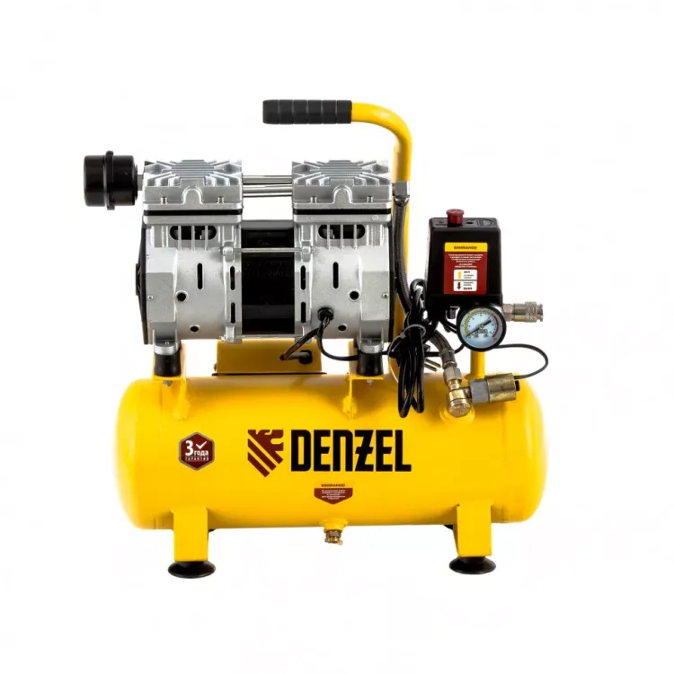 Компрессор безмаслянный Denzel DLS650/10 малошумный 58021 купить в Сургуте
