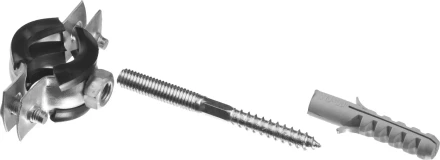 ЗУБР &quot;МАСТЕР&quot;. Хомут трубный с гайкой, оцинкованный, в комплекте с сантехнической шпилькой и дюбелем, 3/8&quot;, 1шт 37866-16-19 купить в Сургуте